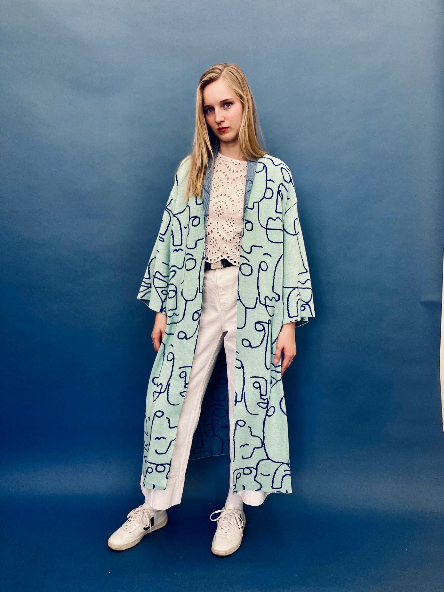 Faces Kimono Coat