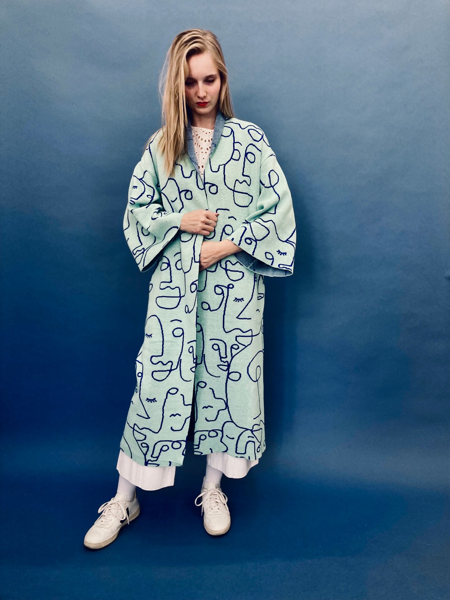 Faces Kimono Coat