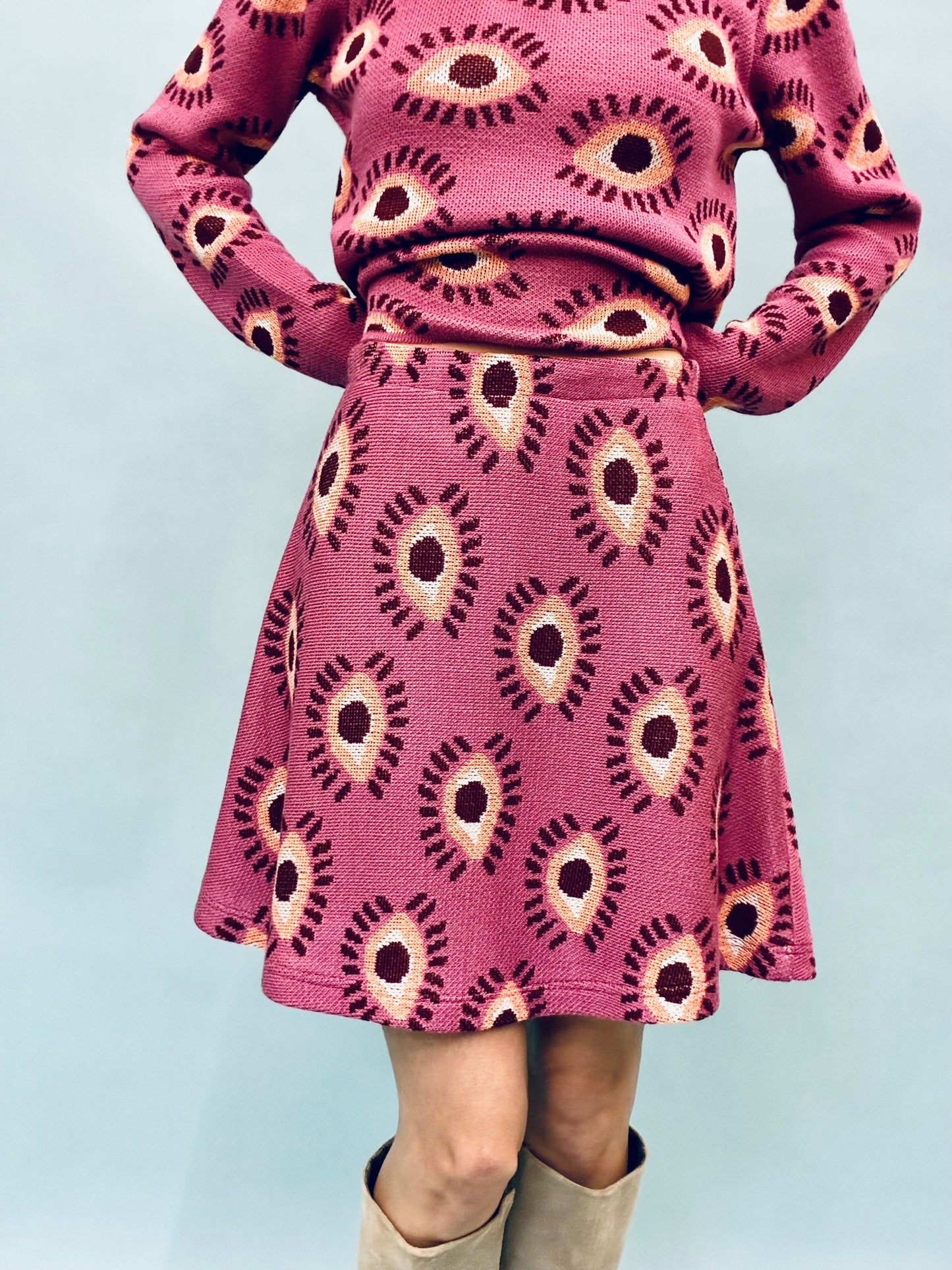 Eyes Skirt+Shirt Set