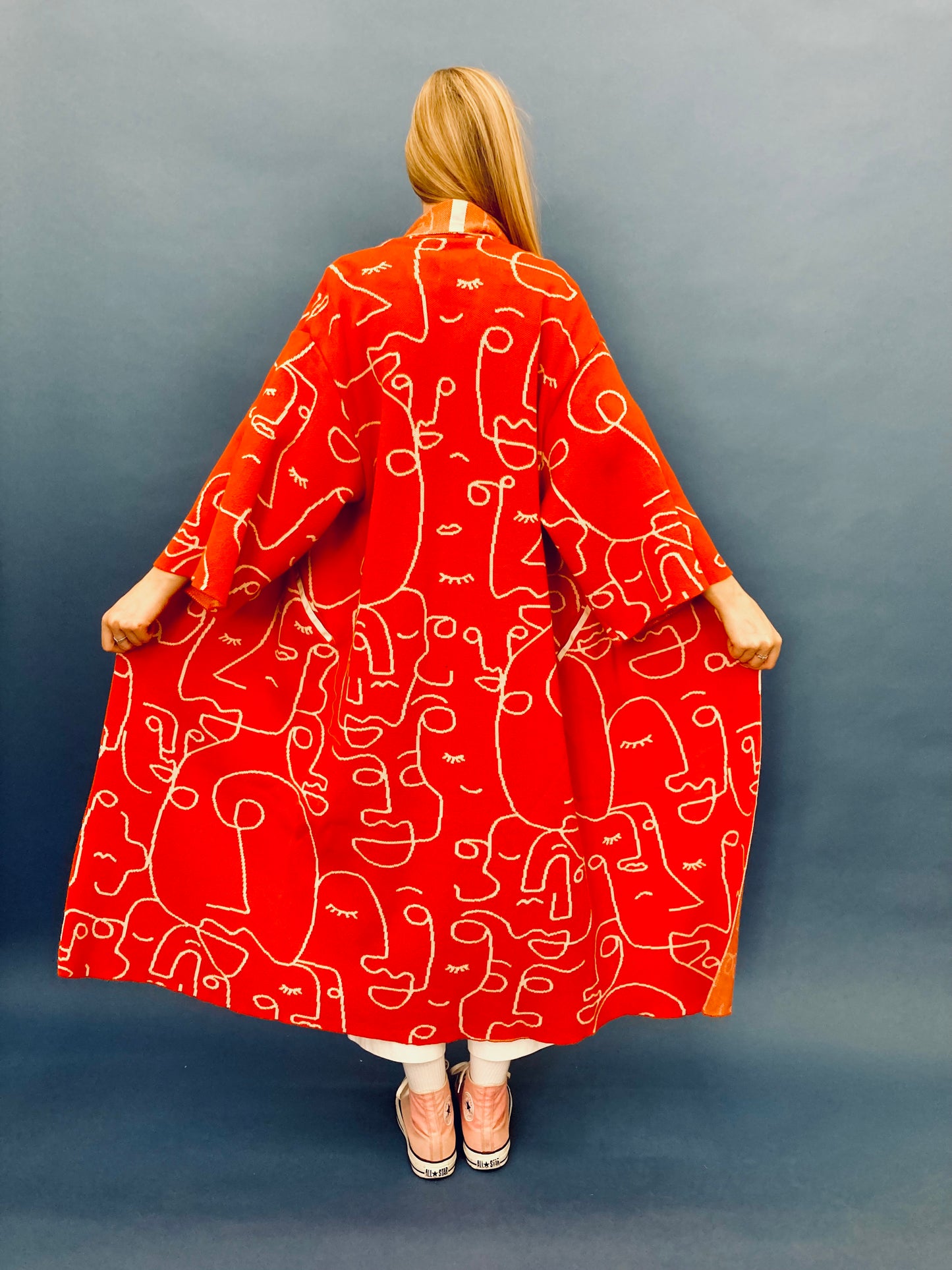 Faces Kimono Coat