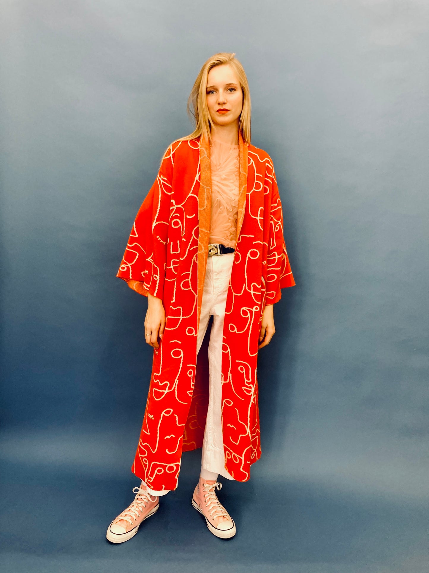 Faces Kimono Coat