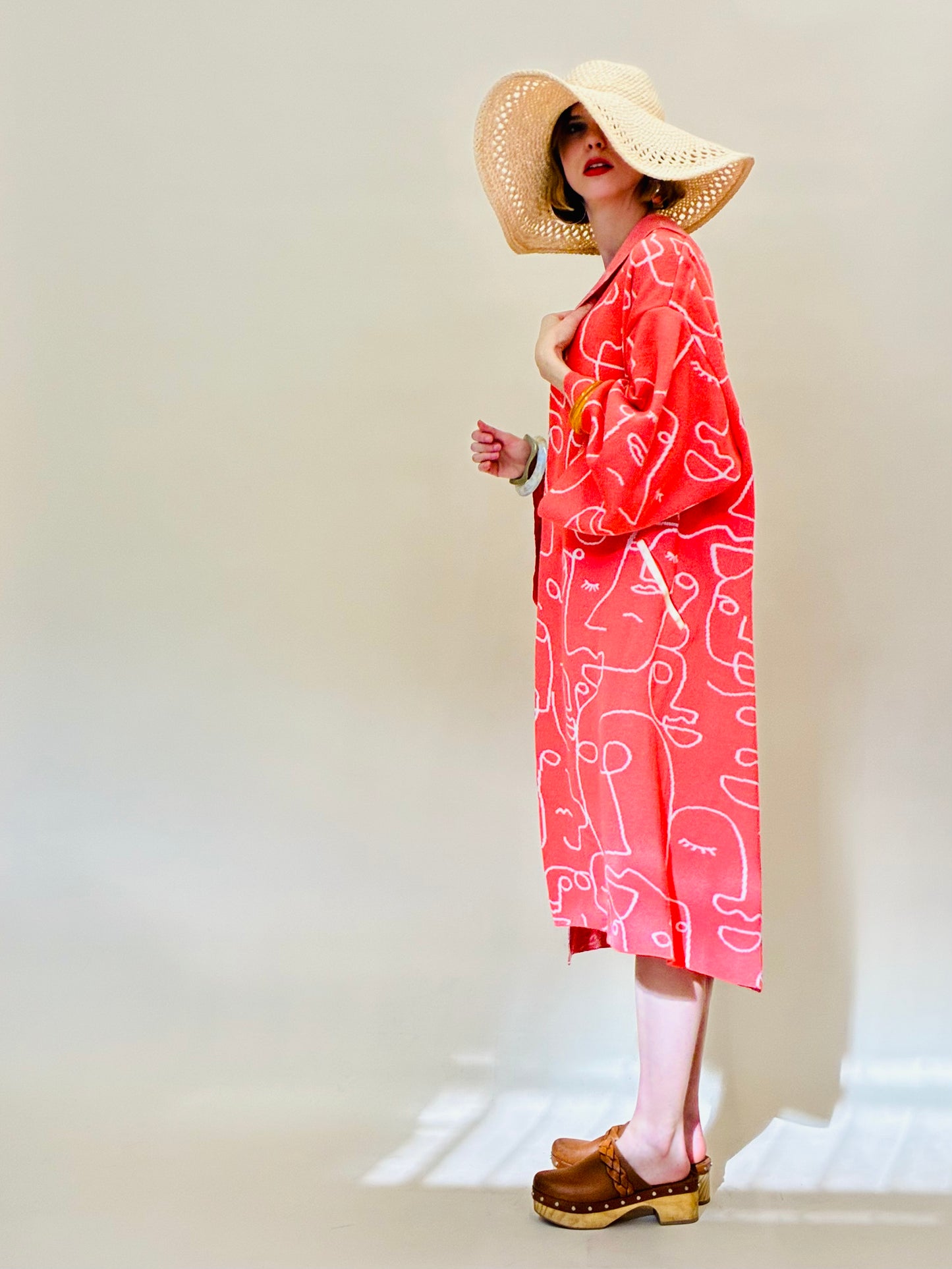 Faces Kimono Coat