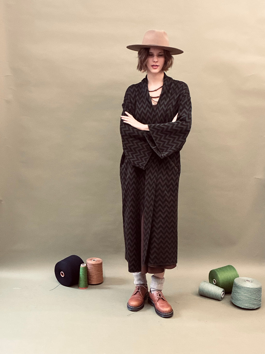 Zigzag Kimono Coat