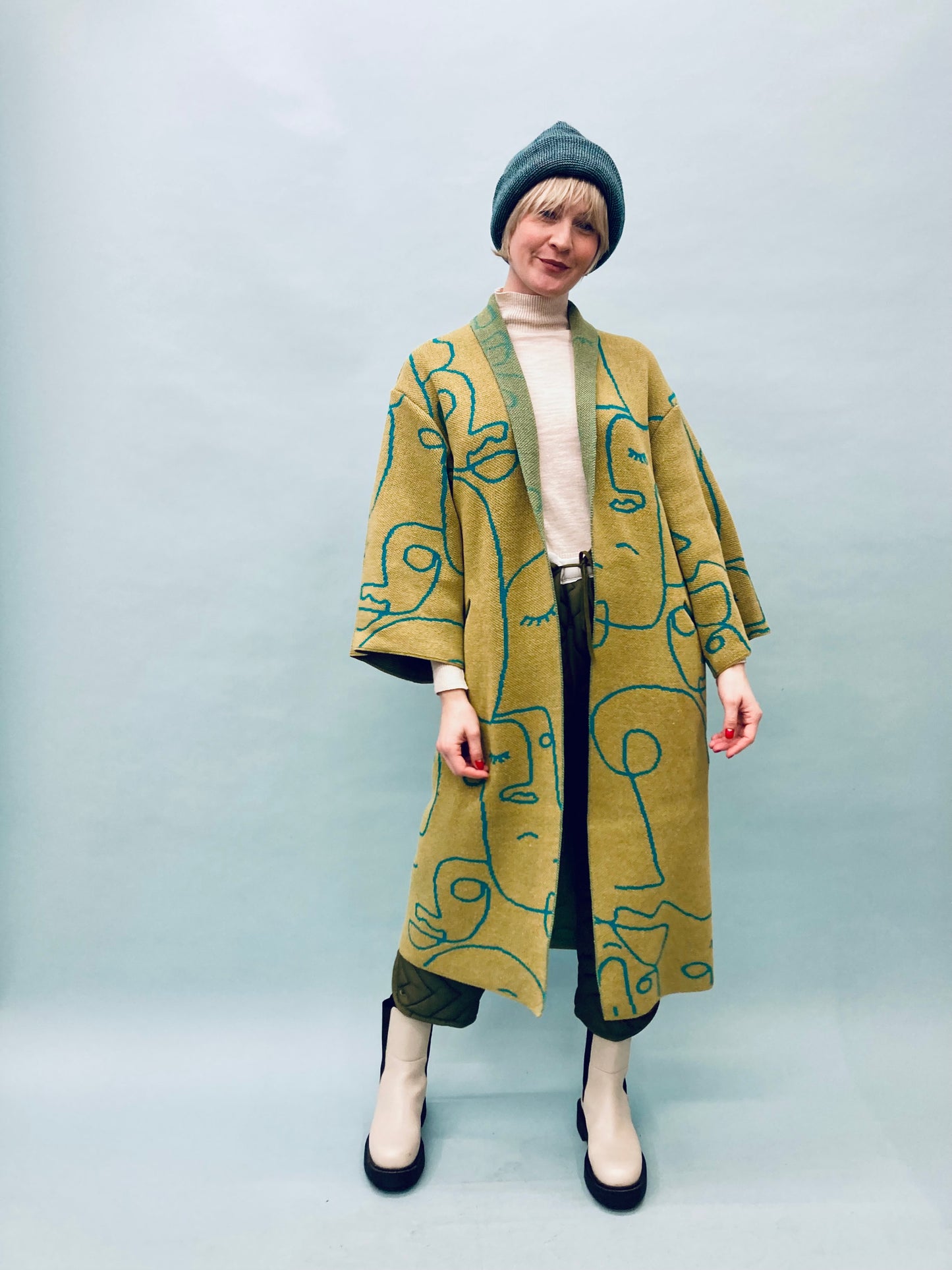 Faces Kimono Coat