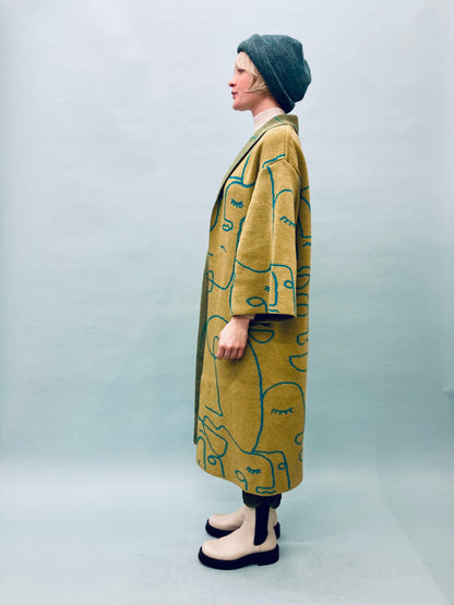 Faces Kimono Coat