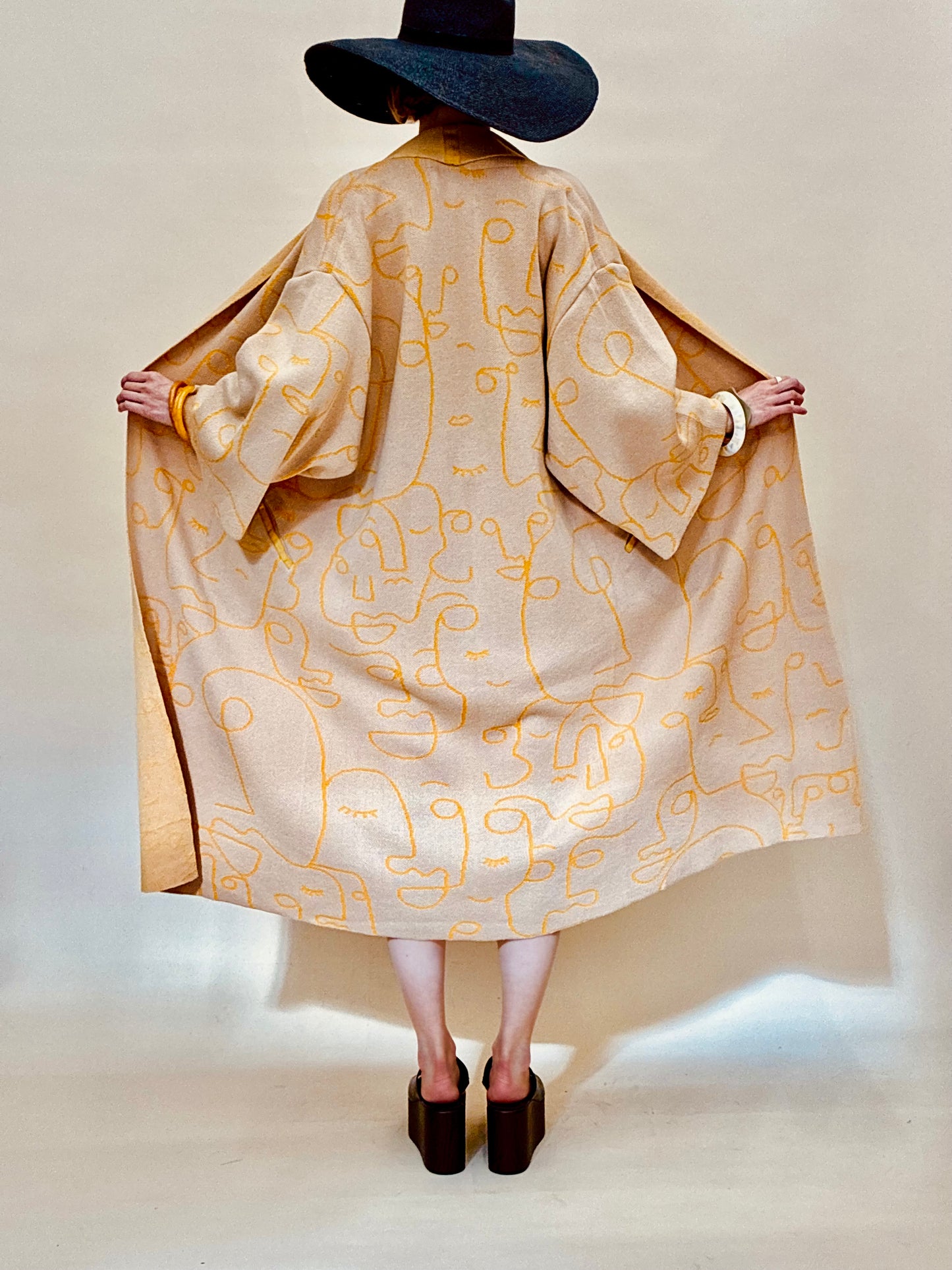 Faces Kimono Coat