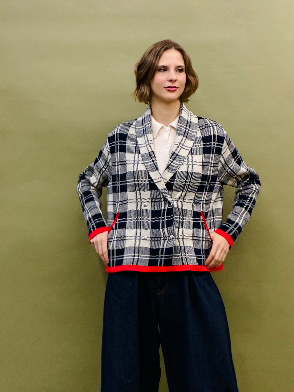 Checkered Short Coat