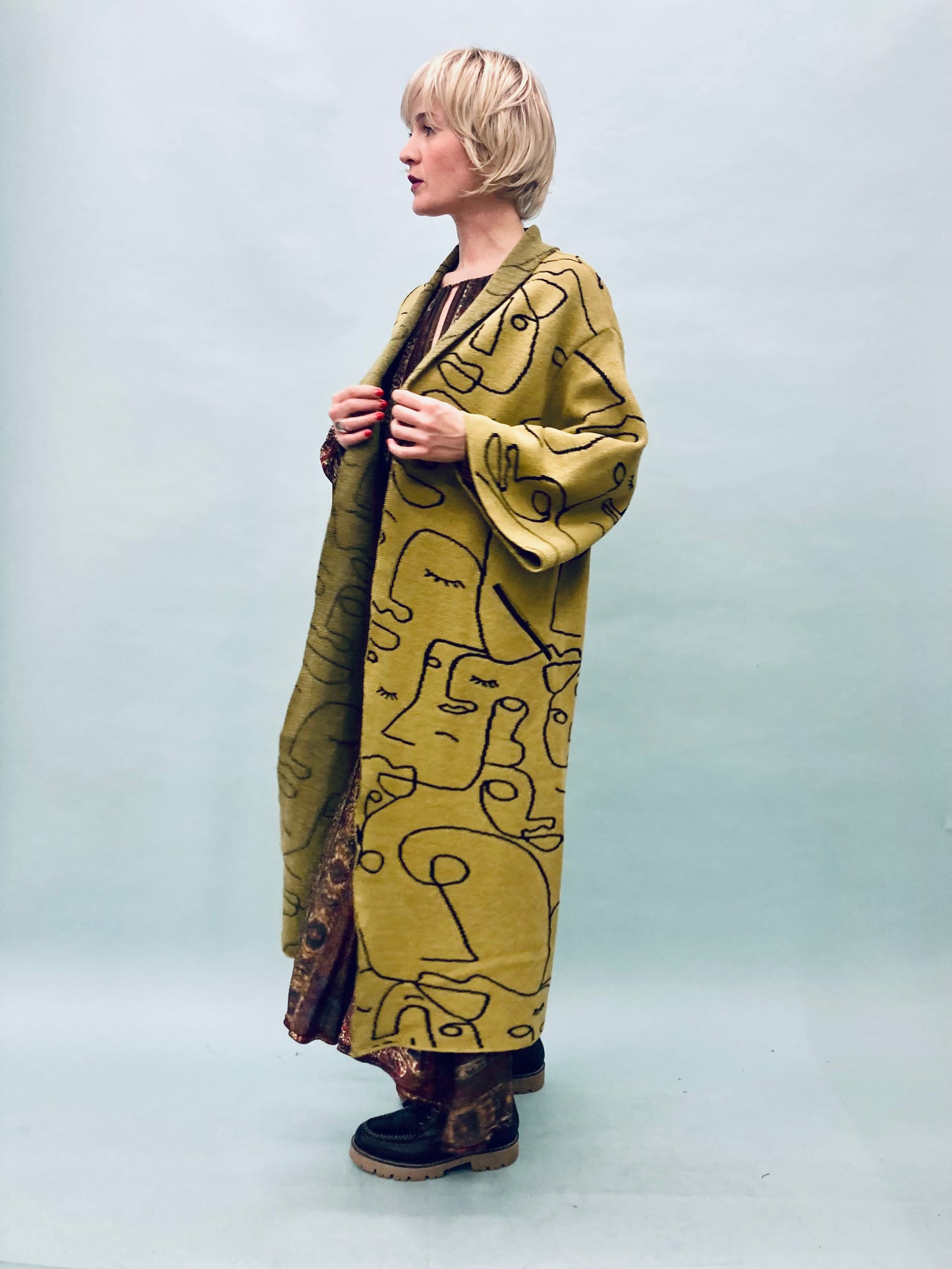 Faces Kimono Coat