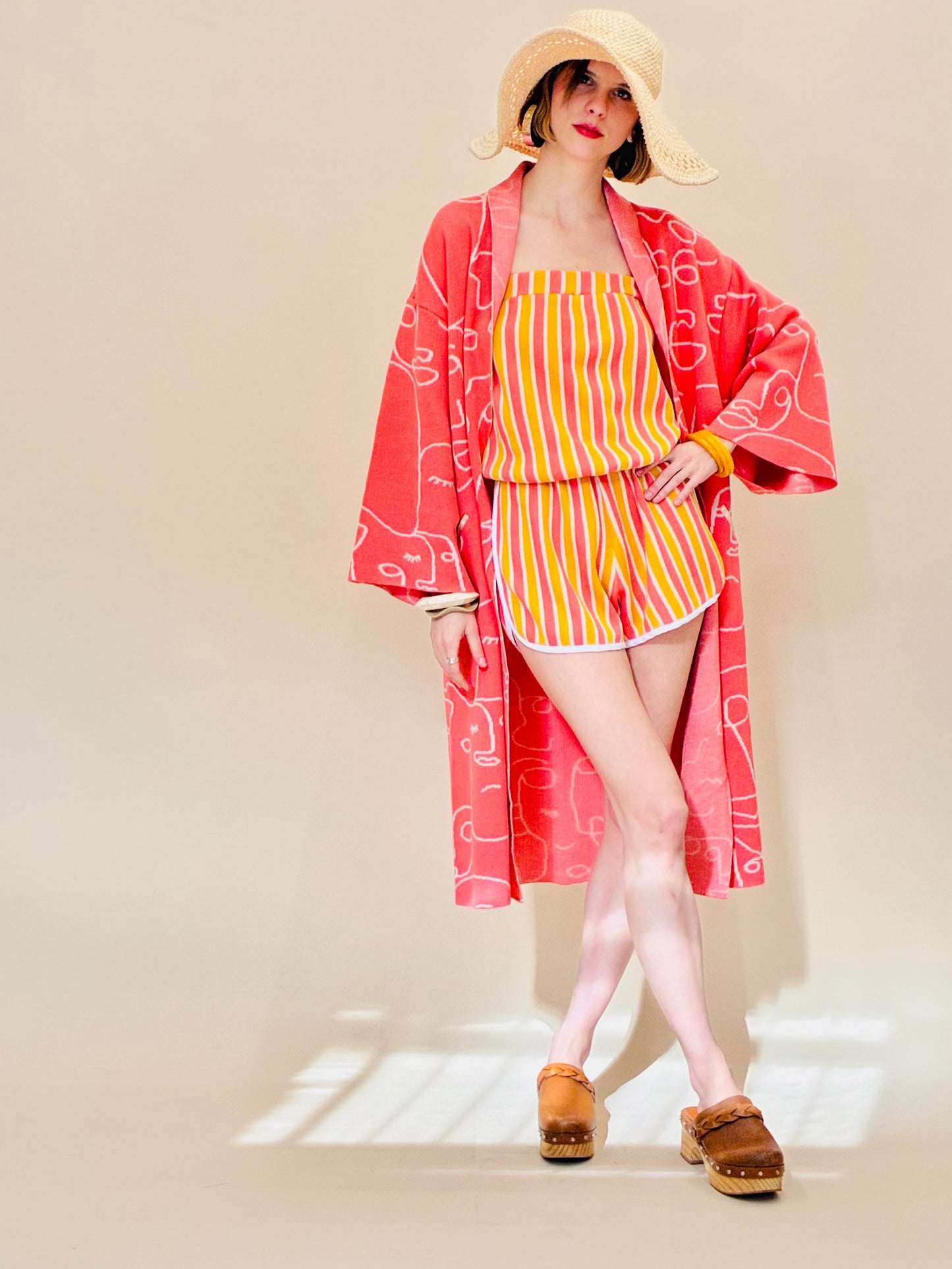 Faces Kimono Coat