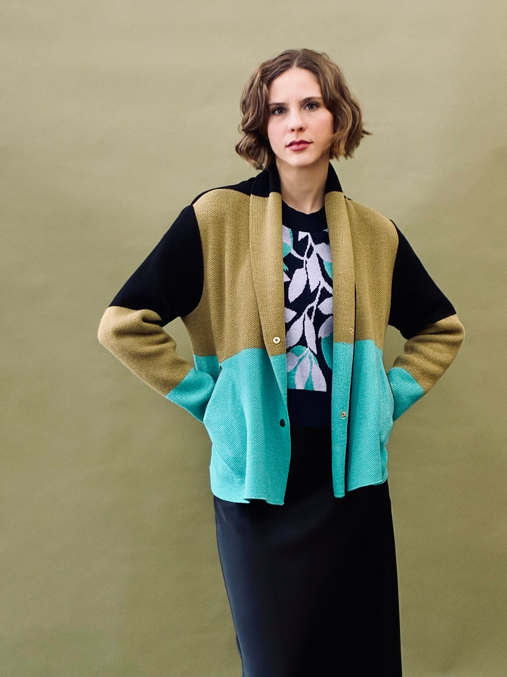 Colour Block Short Coat