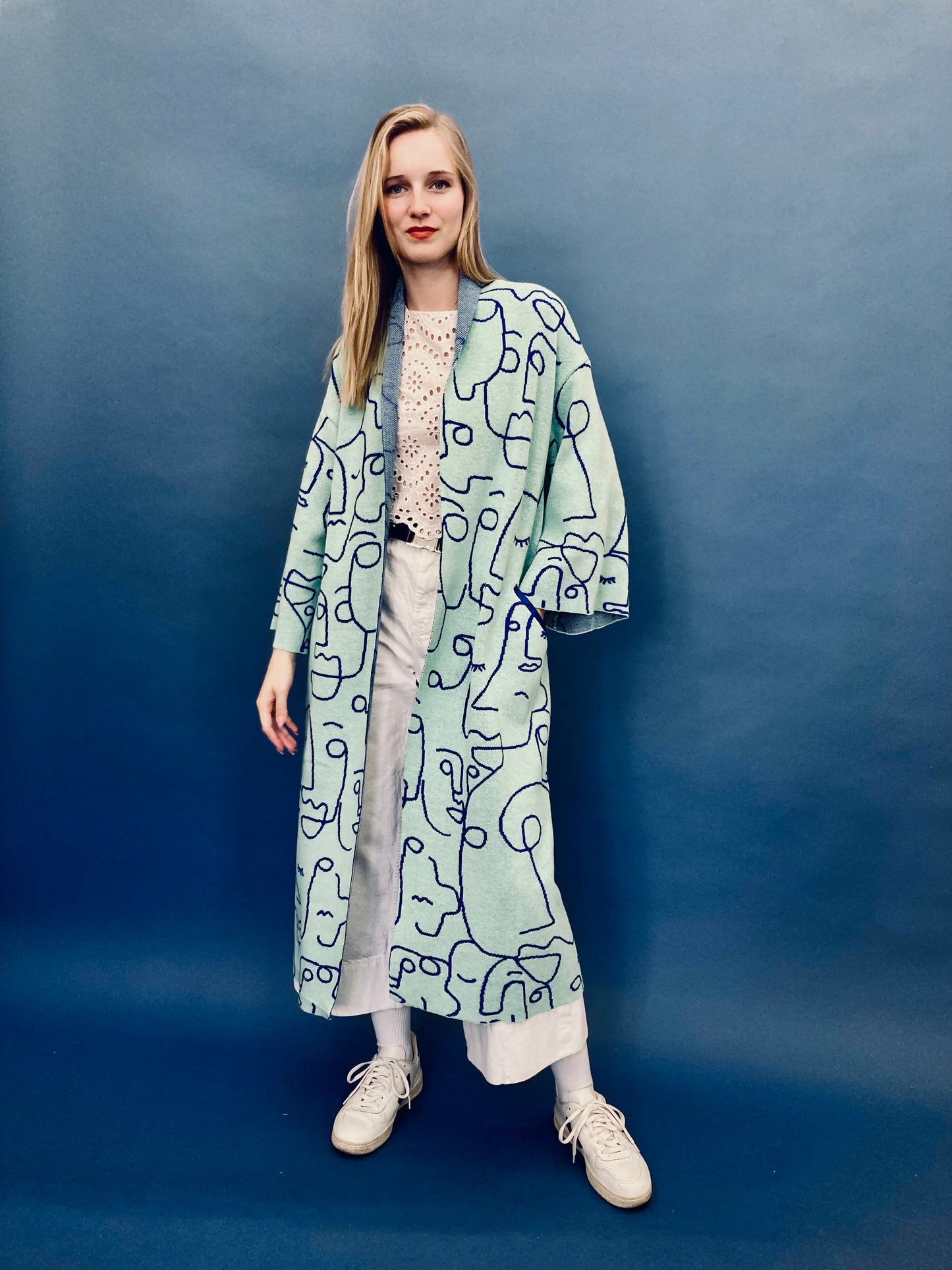Faces Kimono Coat