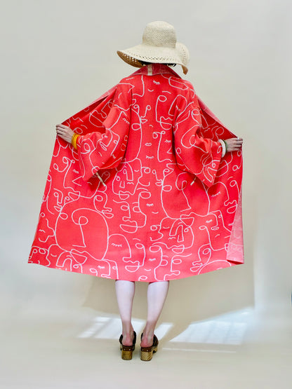 Faces Kimono Coat