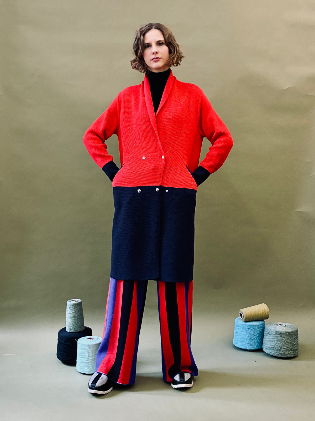 Colour Block Coat