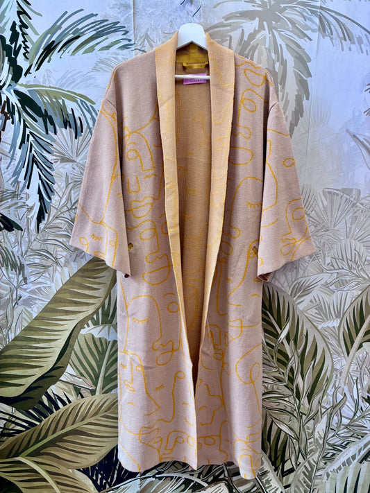Faces Kimono Coat