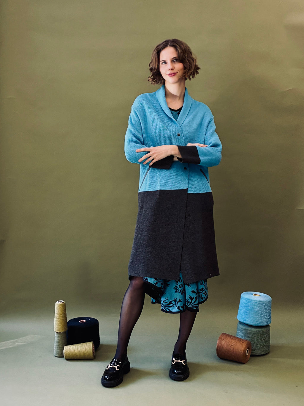 Colour Block Coat