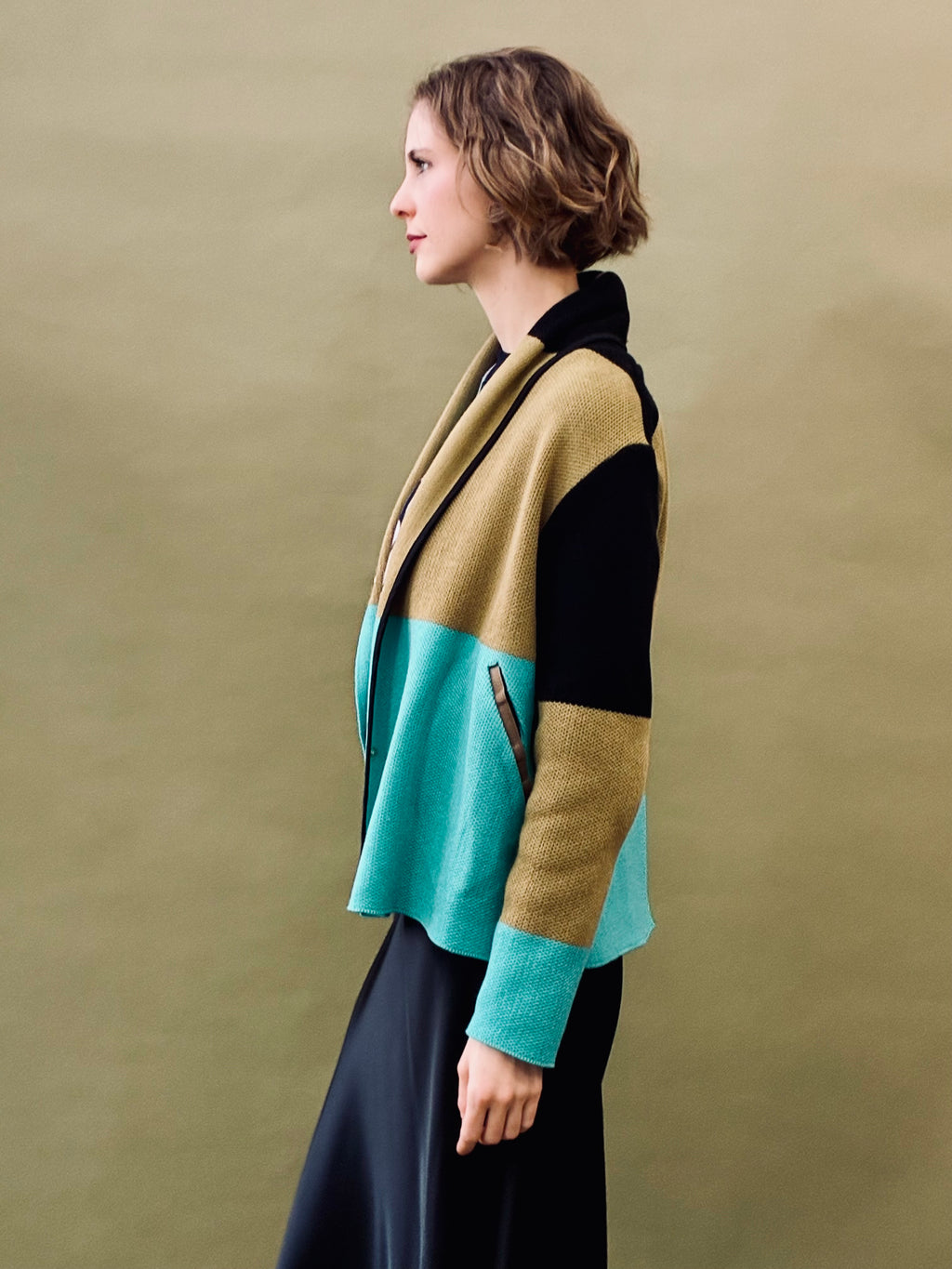 Colour Block Short Coat
