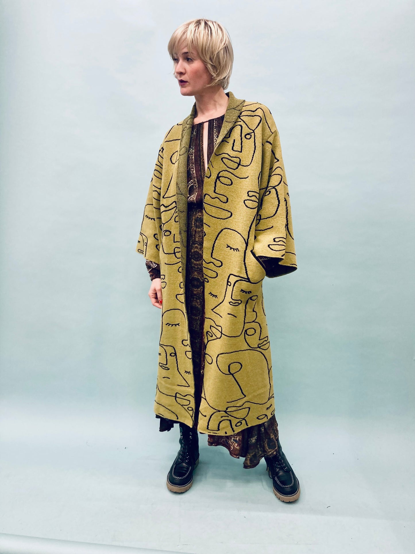 Faces Kimono Coat