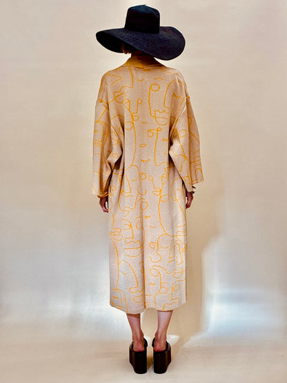 Faces Kimono Coat