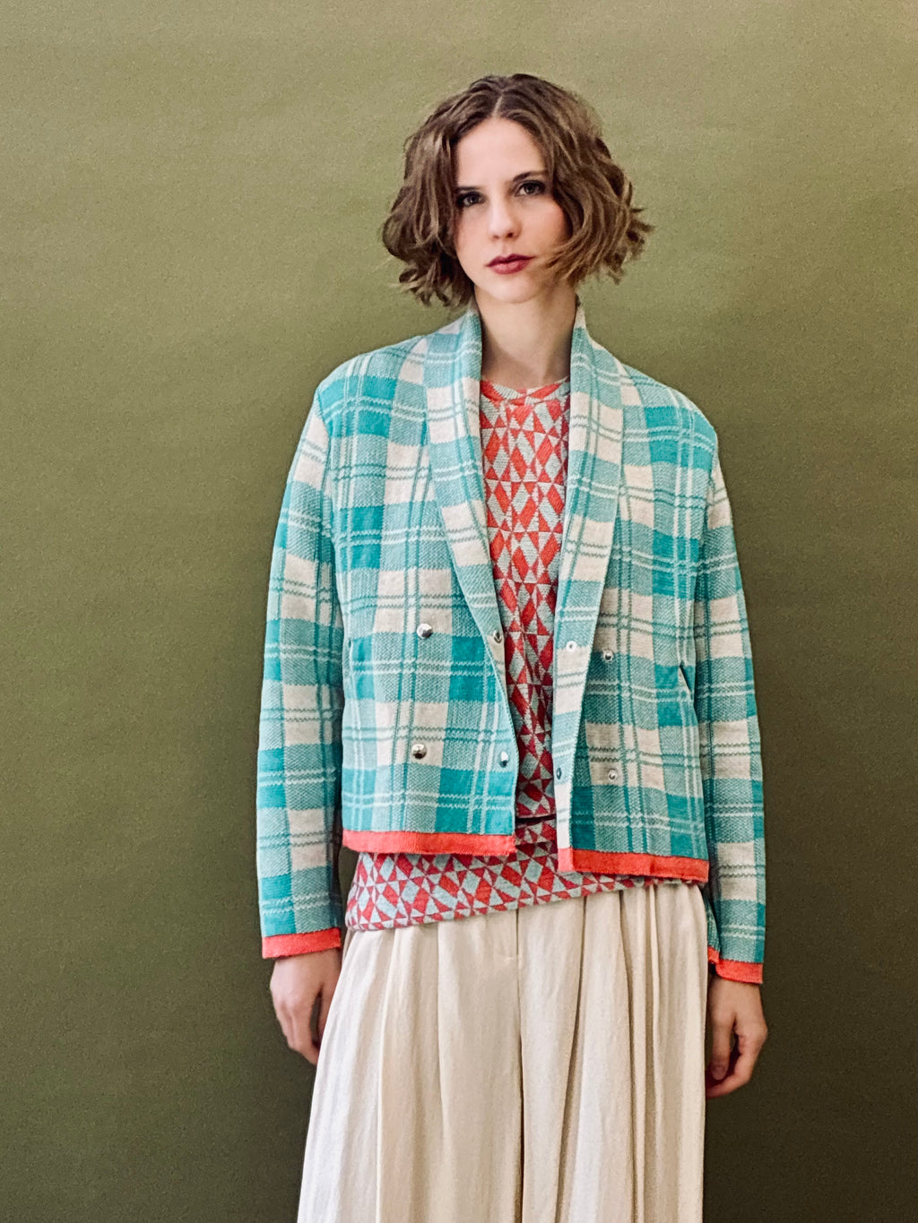 Checkered Short Coat