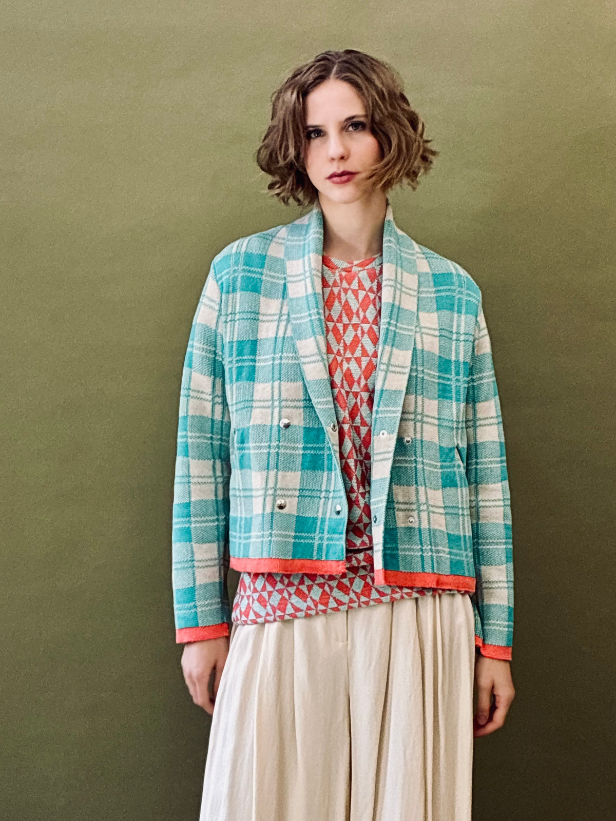 Checkered Short Coat