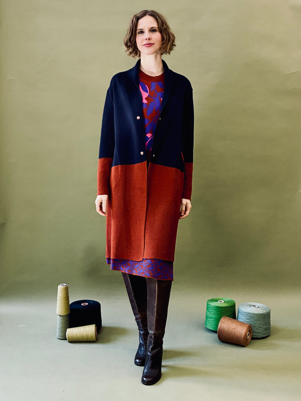 Colour Block Coat