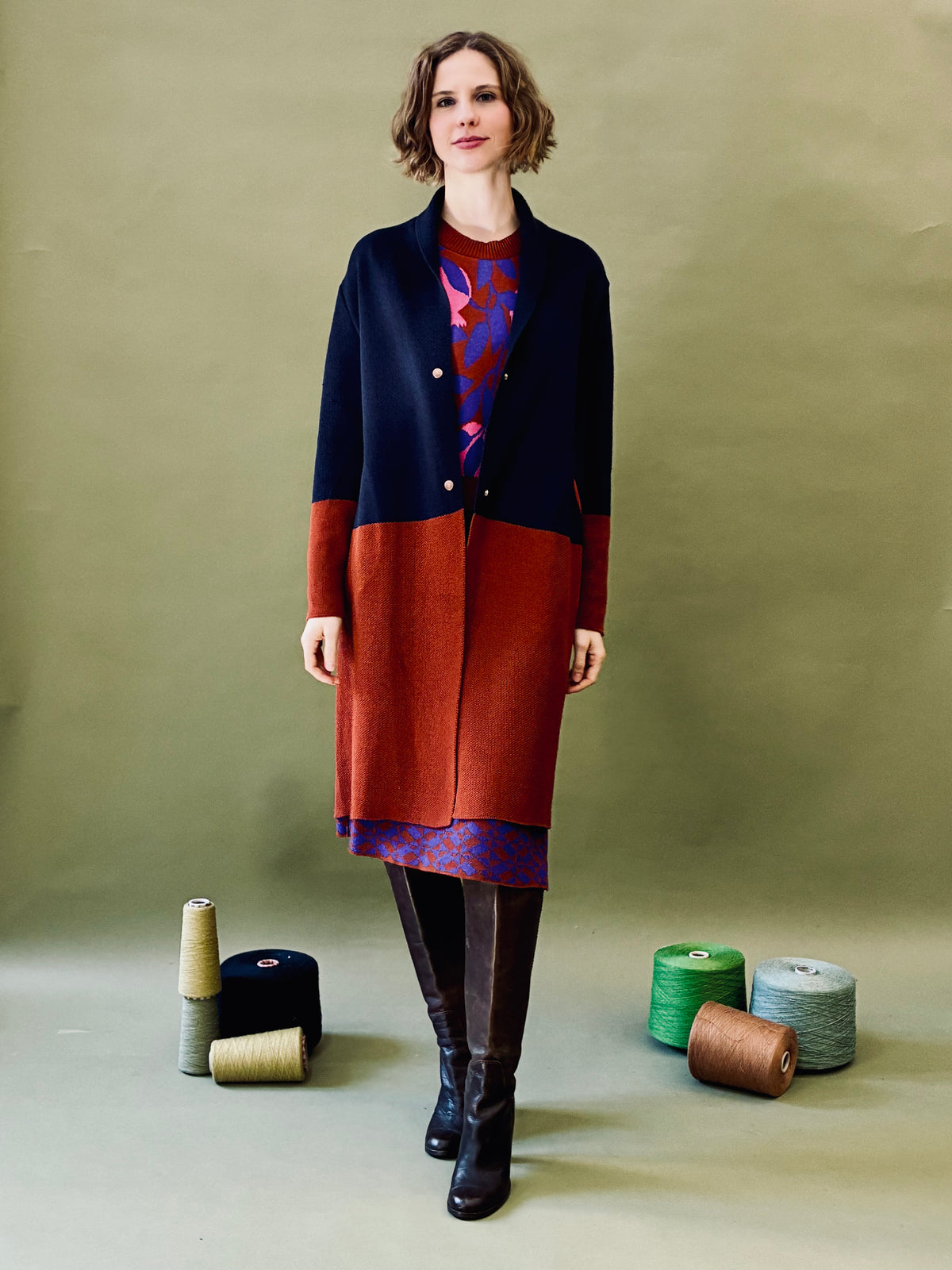 Colour Block Coat