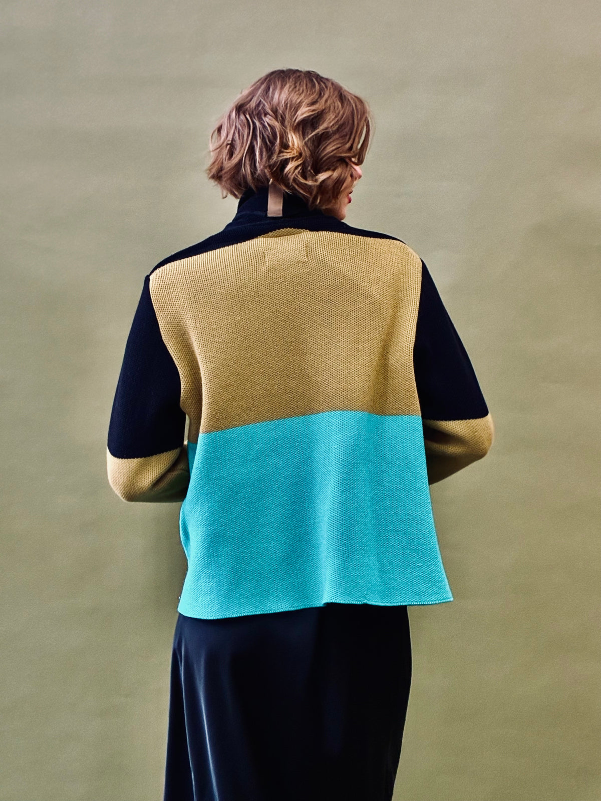 Colour Block Short Coat