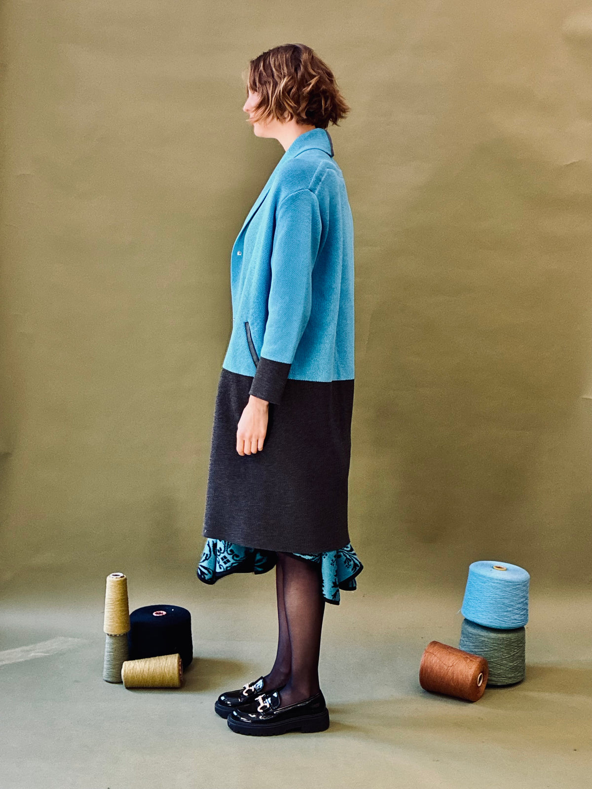 Colour Block Coat