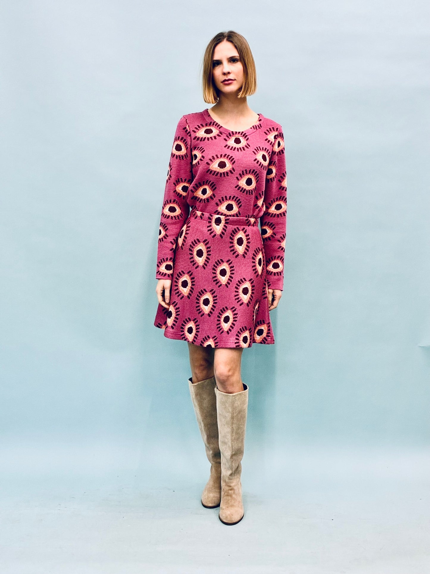 Eyes Skirt+Shirt Set