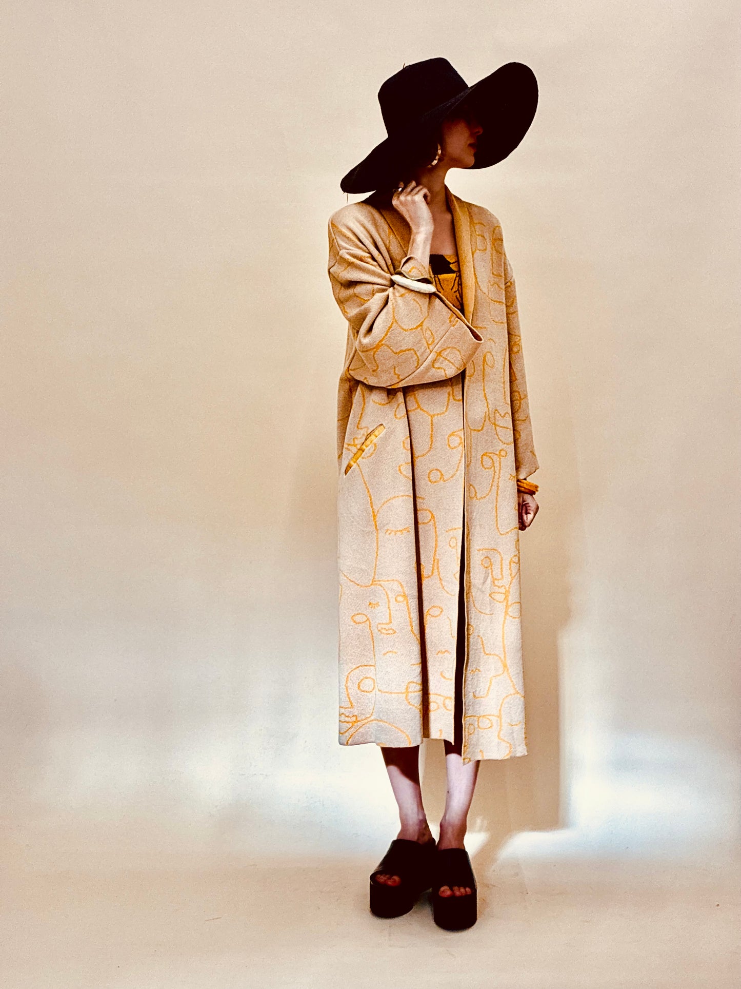Faces Kimono Coat