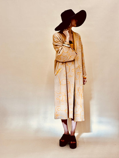 Faces Kimono Coat