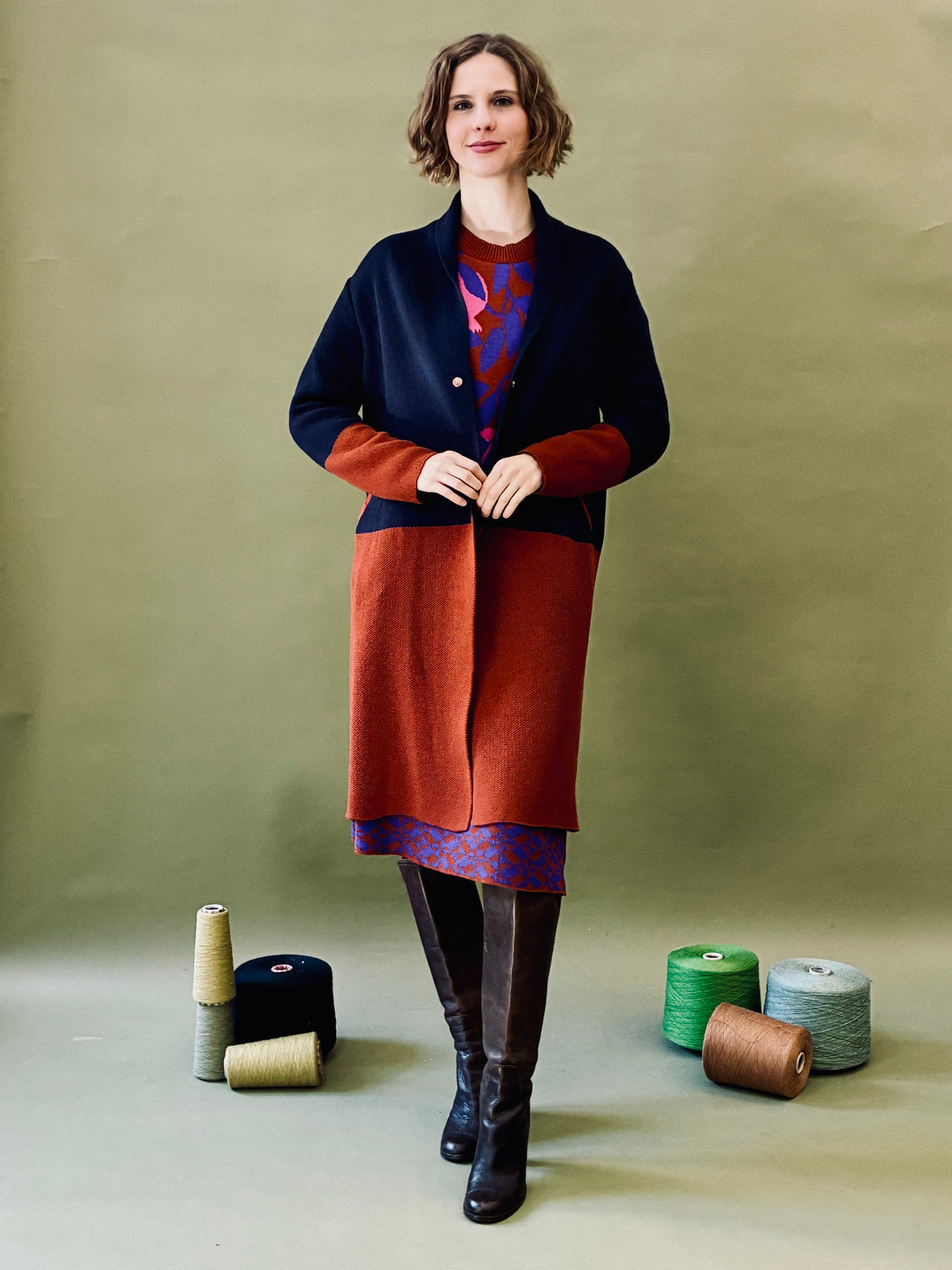 Colour Block Coat
