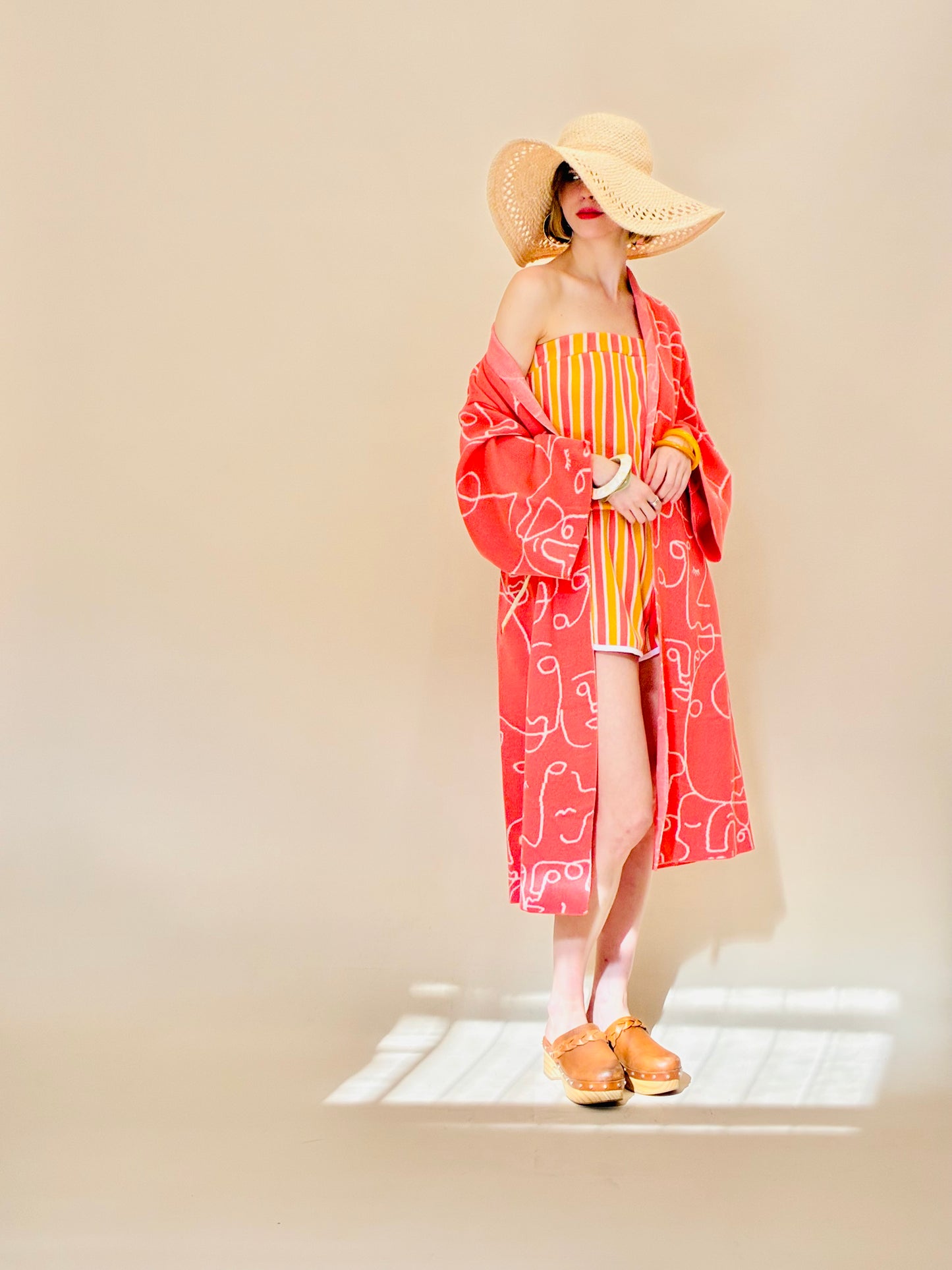 Faces Kimono Coat